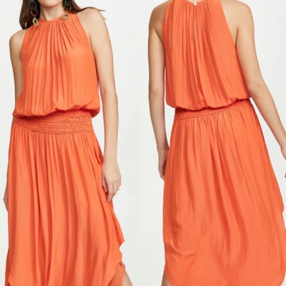 NWT Ramy Brook Orange Midi Dress